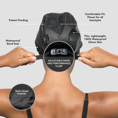 Hairbrella Satin-Lined Waterproof, Adjustable Classic Swim Cap, Peach Bundle (2)