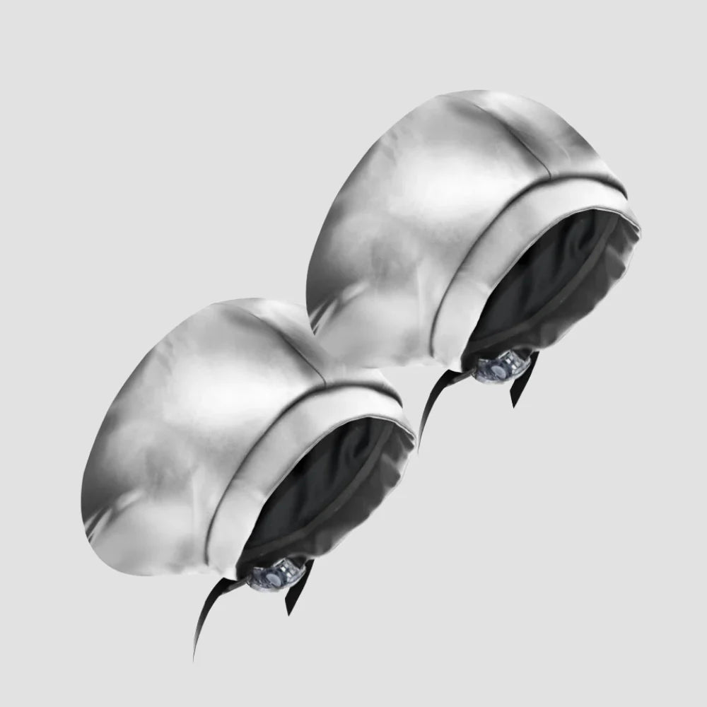 Hairbrella Satin-Lined Waterproof, Adjustable Classic Swim Cap, Chrome Bundle (2)