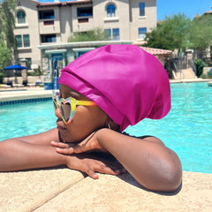 Hairbrella Satin-Lined Waterproof, Adjustable Kid's Swim Cap, Chrome Bundle (2)