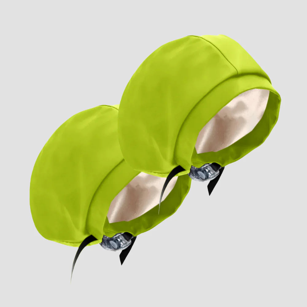 Hairbrella Satin-Lined Waterproof, Adjustable Kid's Swim Cap, Lime Bundle (2)